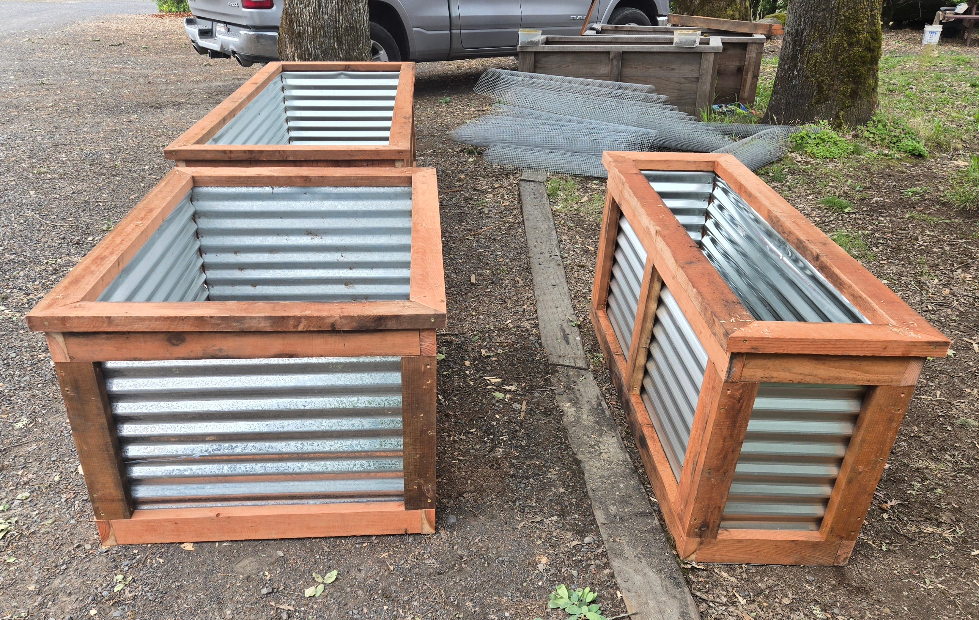 Redwood Garden Boxes and Tables