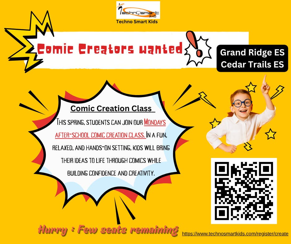 Comic Creation afterschool class at ISD Elementary schools
