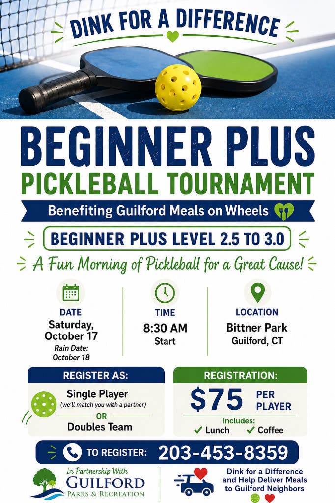 DINK for a Difference - Beginner Plus Pickleball Tournament to benefit Guilford Meals on Wheels