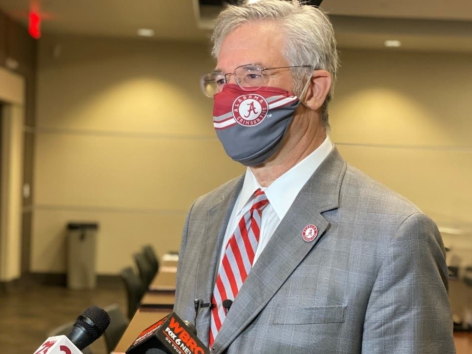 Matt Fajack, UA vice president for the Division of Finance and Operations, speaks to media at North Lawn Hall Tuesday