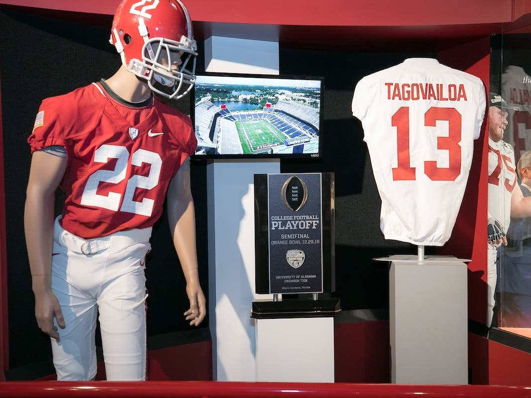 A display inside the Paul W. Bryant Museum