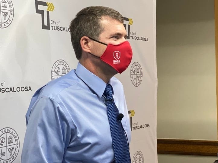 Tuscaloosa Mayor Walt Maddox speaks during a media availability in City Hall on Tuesday. 
