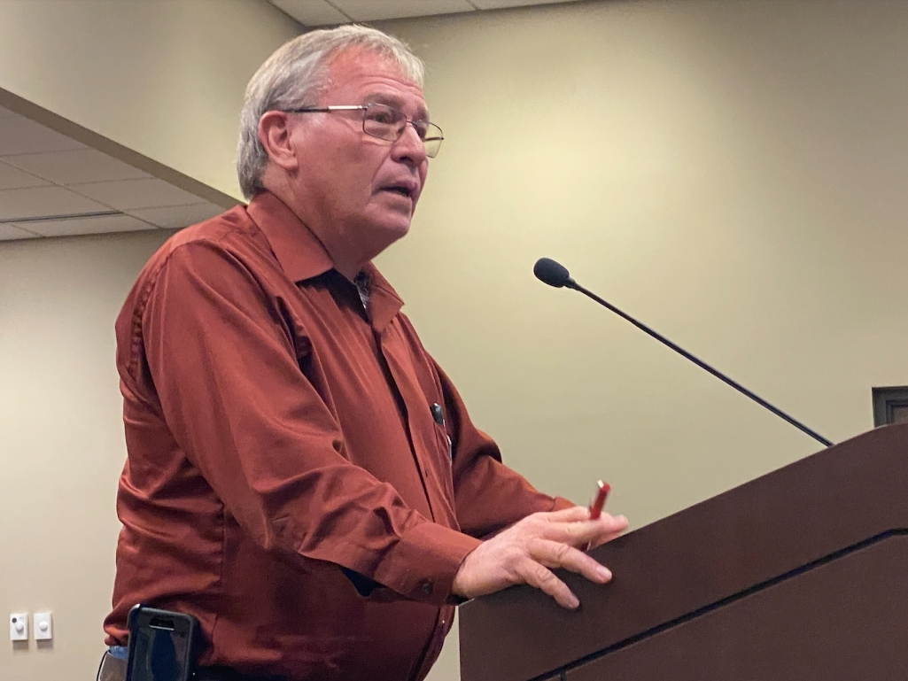Northport Mayor-Elect Bobby Herndon addresses the City Council during a special called meeting on Friday.