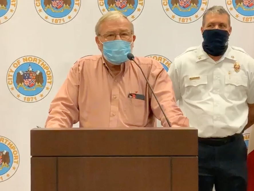 Northport Mayor Bobby Herndon gives an update to the public via Facebook Live on Tuesday. 