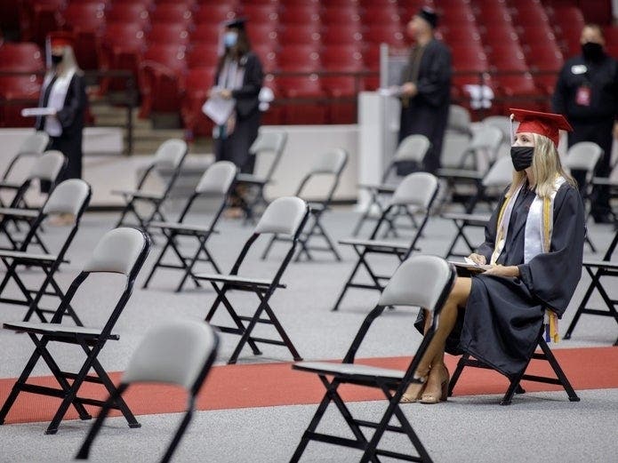 One of the scenes from the University of Alabama's commencement ceremony over the summer.
