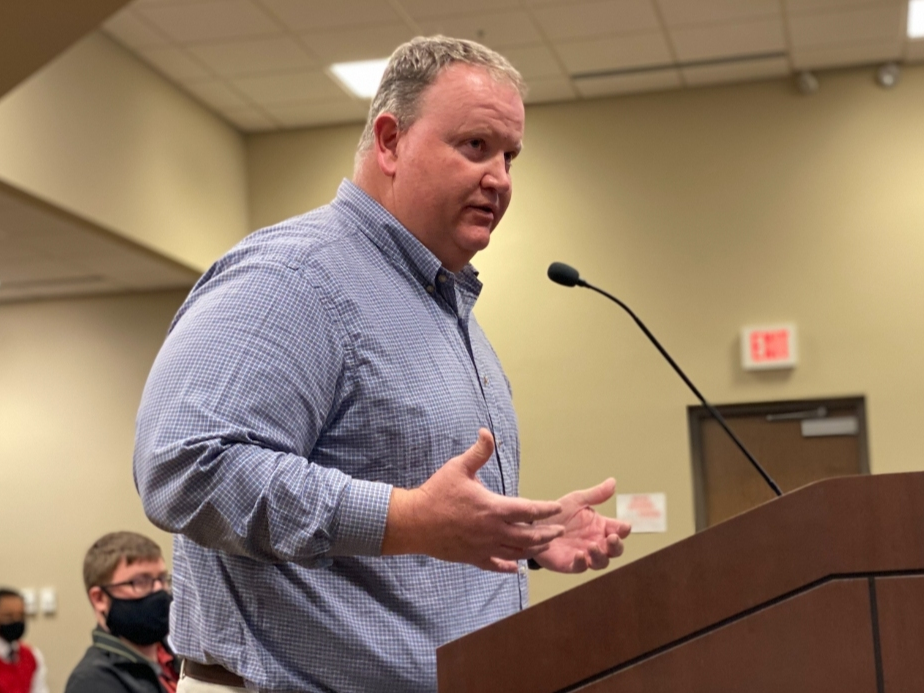 Tuscaloosa County High School Principal Darrell Williams speaks during Tuesday's meeting.