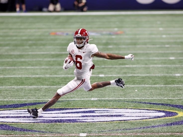 Alabama wide receiver DeVonta Smith (6) was named the SEC's Offensive Player of the Year.