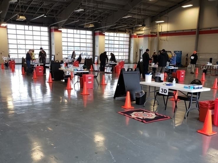 The drive-thru mass vaccination site at the Alabama Fire College opened on Thursday
