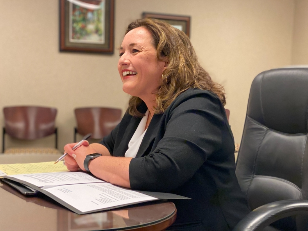 Tuscaloosa City Attorney Glenda Webb during her interview for the open city administrator job in Northport on Thursday.