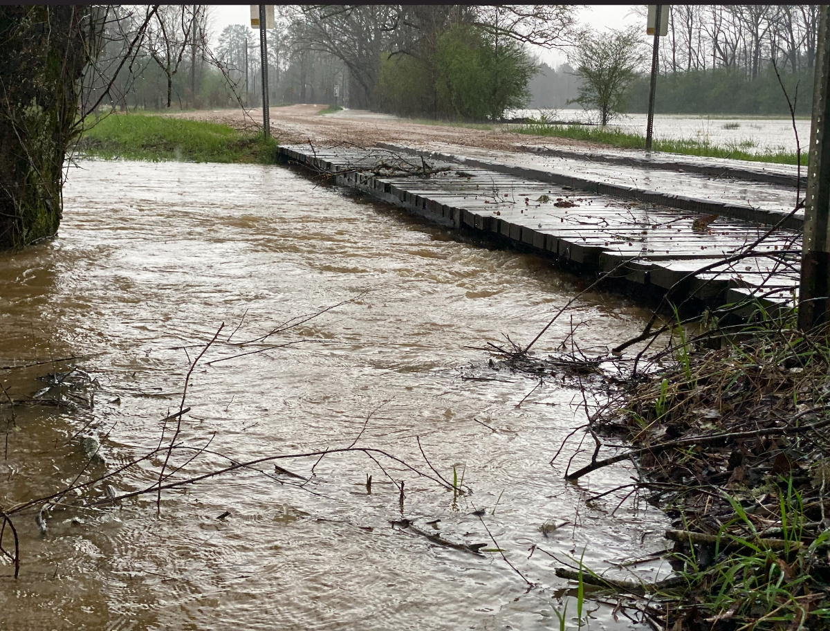 A low-lying portion of Old Fayette Road has been closed due to flooding. 