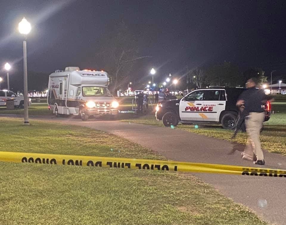 A large police presence could be seen at Snow Hinton Park Saturday night following a shooting that left one man dead. 