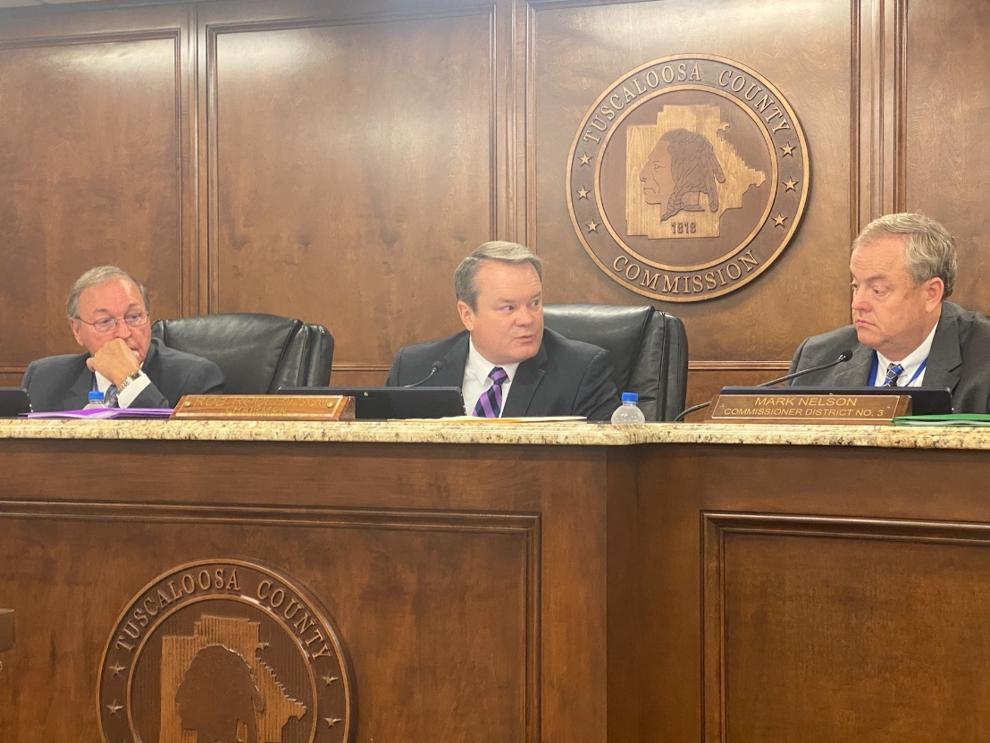 From left: District 2 Commissioner Jerry Tingle, Probate Judge Rob Robertson and District 3 Commissioner Mark Nelson during Wednesday's regular meeting. 