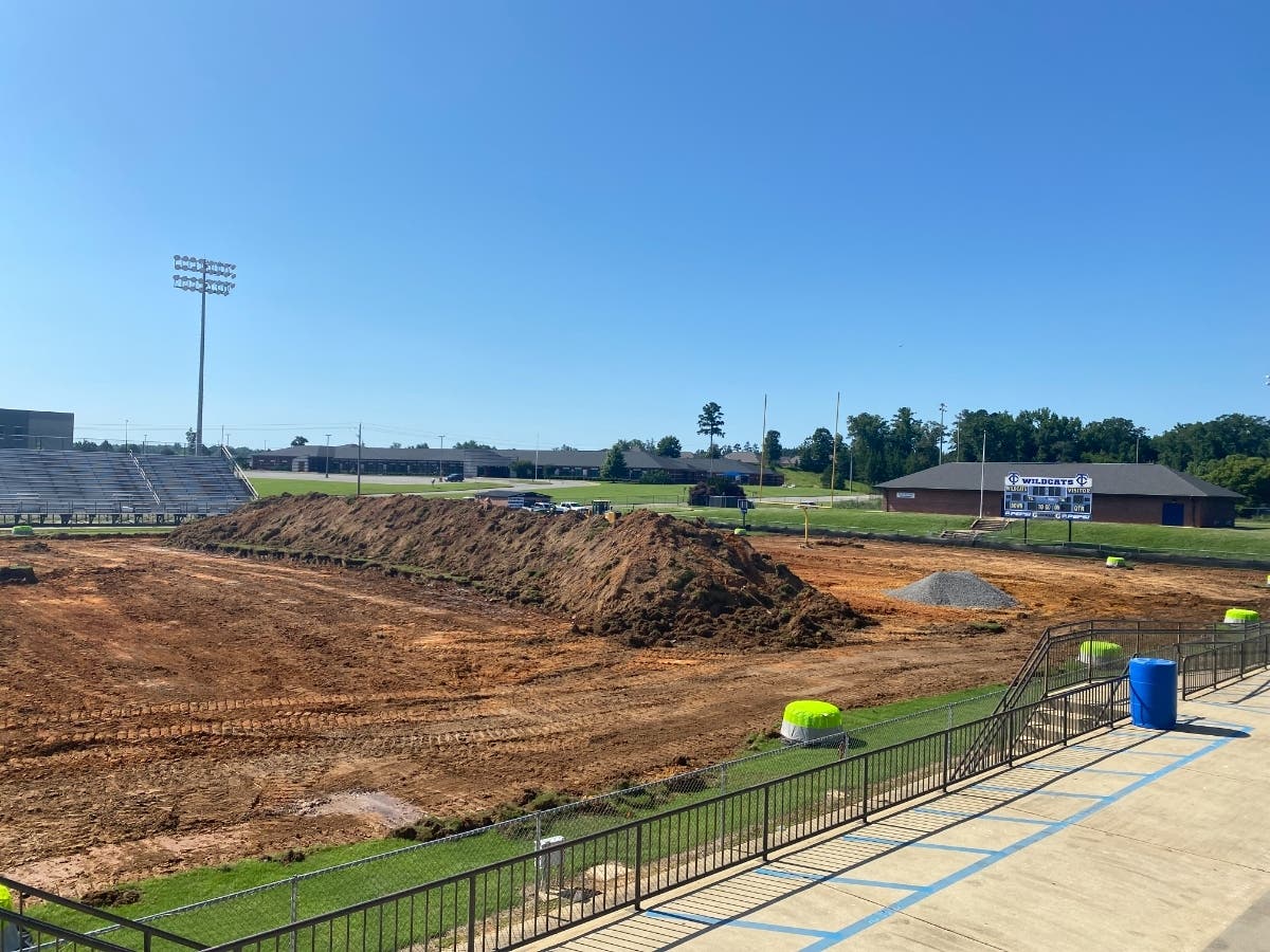 Site work is underway on the new turf field for Tuscaloosa County High School football. 
