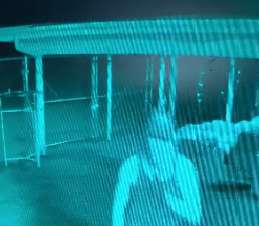 A still photo of a suspect in recent thefts at Wings of Grace Relief Center