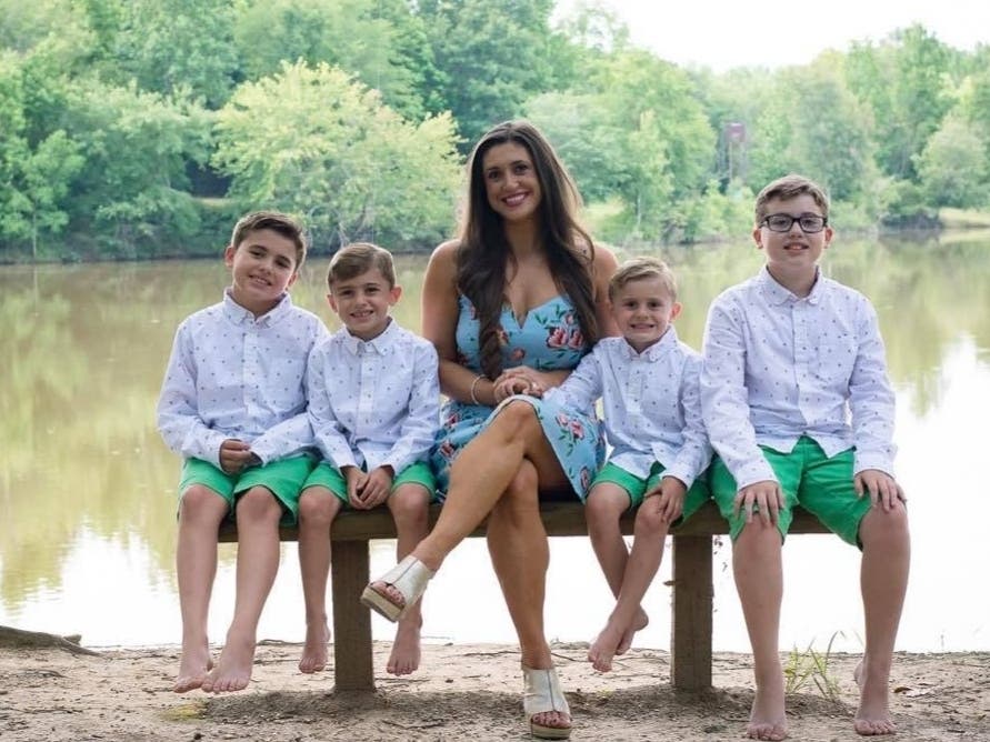 Audra Rogers with her four boys: Roman, Reed, Rawley and Rhett.