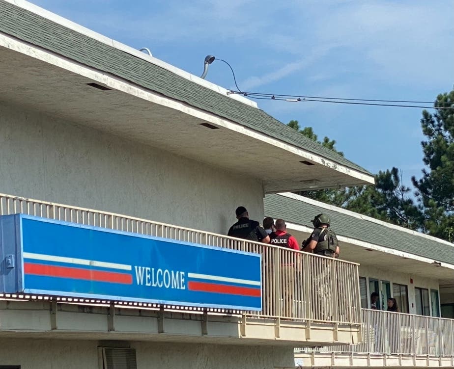 A view from the standoff at the McFarland Boulevard Motel 6. 
