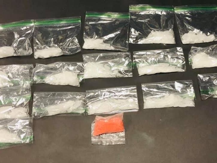 The methamphetamine seized following the chase. 