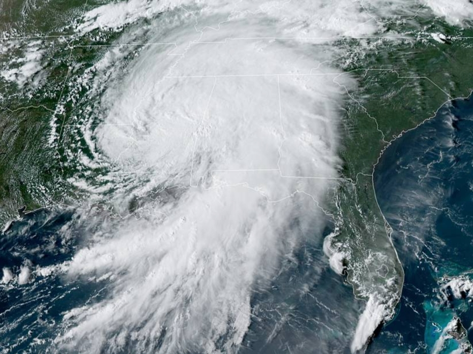 A satellite view of Ida as of Monday afternoon. 