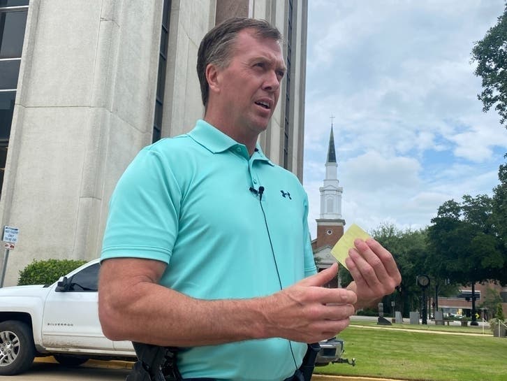 Tuscaloosa Violent Crimes Unit Captain Marty Sellers speaks with media outside of the VCU headquarters in June following the first arrest in the shooting and attempted murder. 