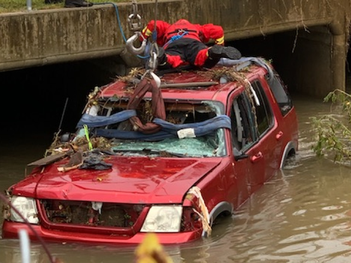 A SUV was recovered in a drainage ditch at Greensboro Avenue and 24th Street Saturday afternoon. 