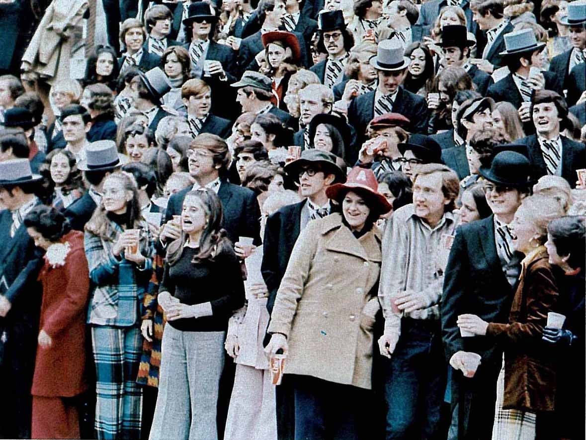 Crimson Tide homecoming crowd, circa 1970s. 