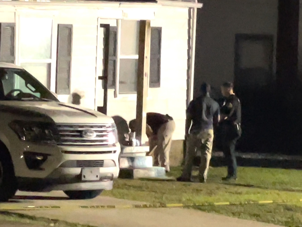 Investigators processed the scene Friday night after the shooting. 
