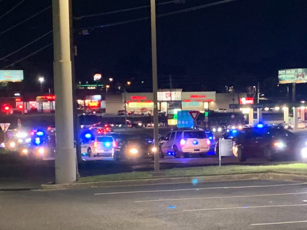 A large police and emergency presence could be seen Sunday evening on McFarland Boulevard. 