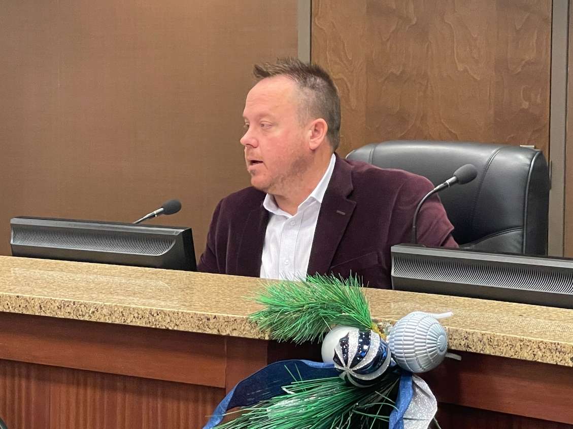 Northport Council President Jeff Hogg speaks during Monday night's regular council meeting. 