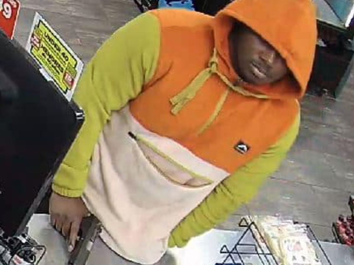 A surveillance photo of the suspect in the Nov. 24 armed robbery. 