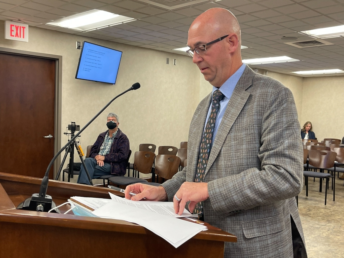 Assistant County Administrator David Howell speaks to the Tuscaloosa County Commission on Wednesday. 
