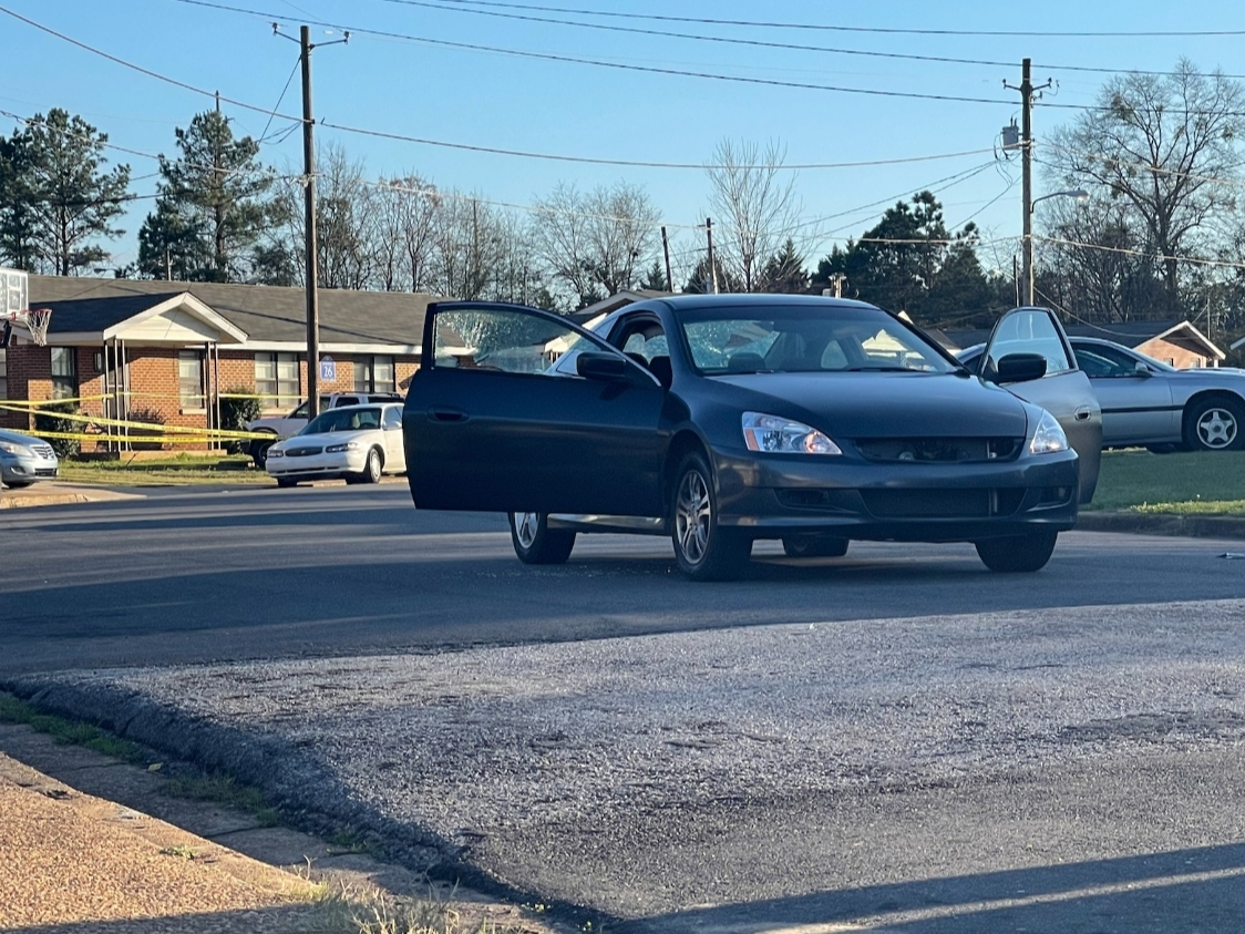 One car at the apartment complex was damaged during the shooting. 