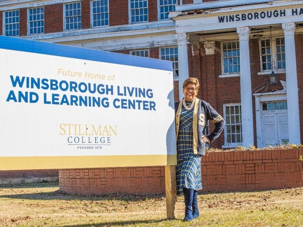 Dr. Cynthia Warrick, pictured, and the college have announced plans to renovate the structure into the Winsborough Living and Learning Center for active older adults.