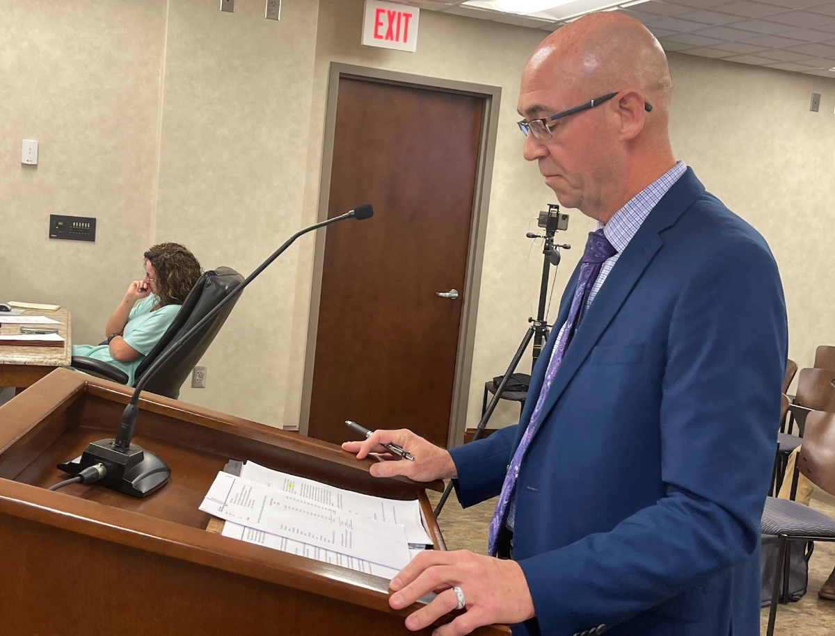 Assistant County Administrator David Howell speaks to the County Commission on Wednesday. 