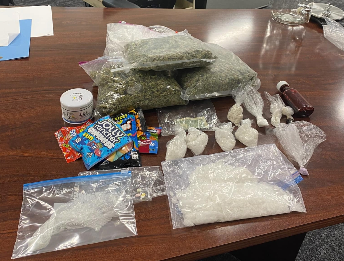 The drugs seized during the search warrant on Monday.