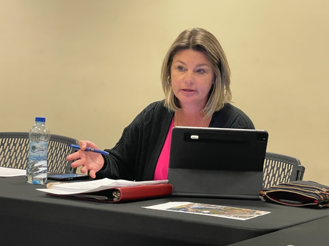 Northport City Engineer Tera Tubbs discusses the proposed pickleball facility at Kentuck Park. 