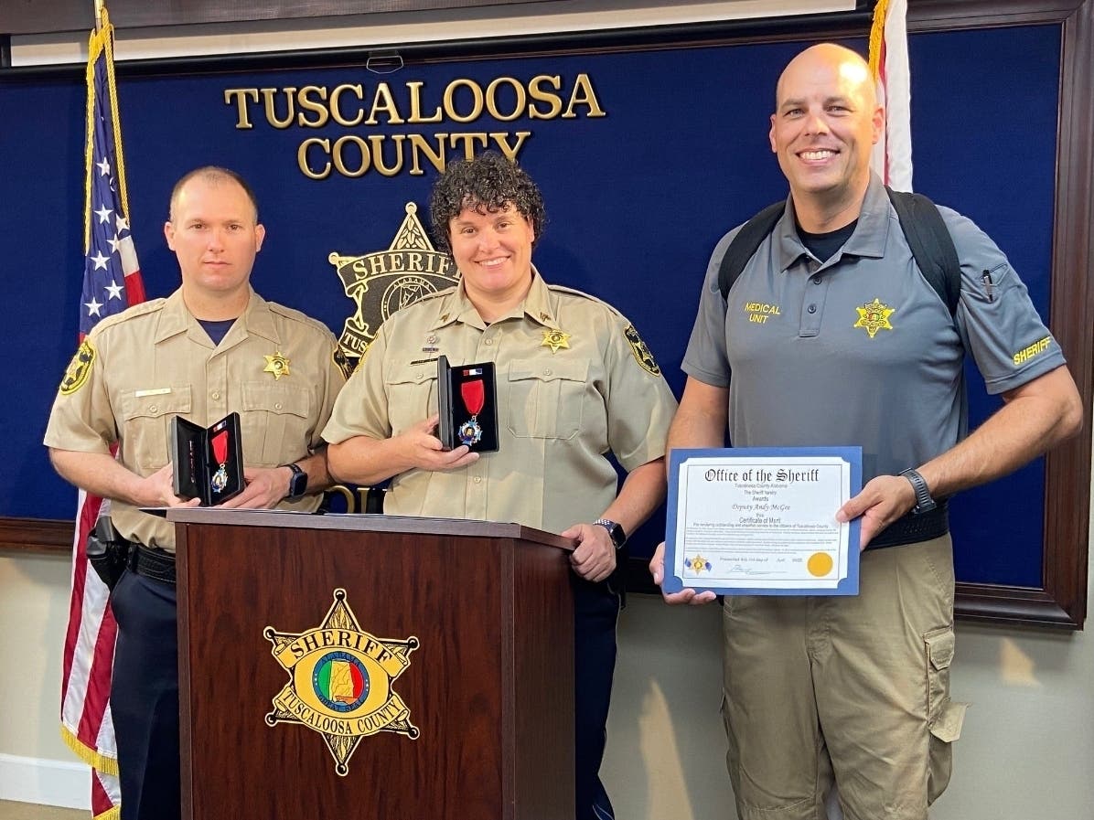From left: Deputy Jeramy Burleson, Sgt. Suzanne Spencer and Deputy Andy McGee