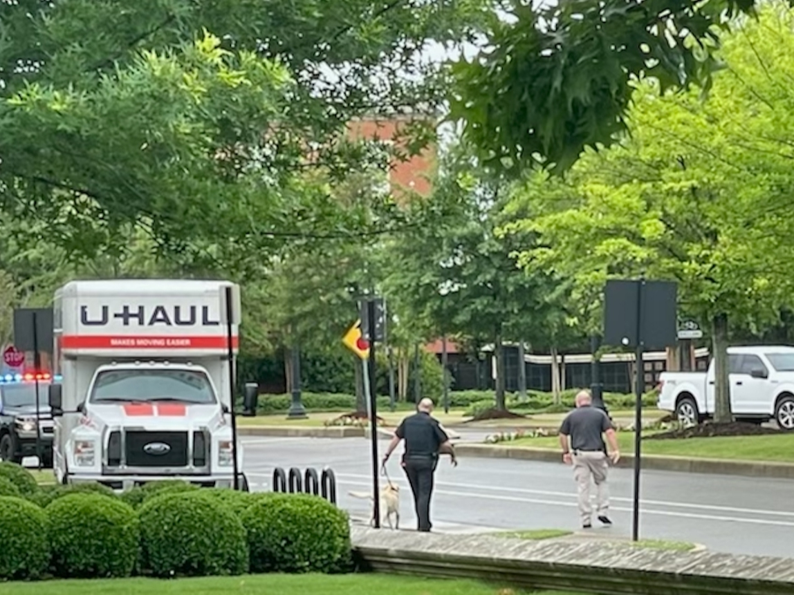 The U-Haul truck that prompted the road closures and TPD response 