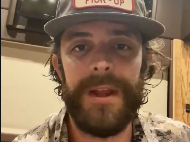 Thomas Rhett addresses fans to announce the cancellation of his show Thursday night