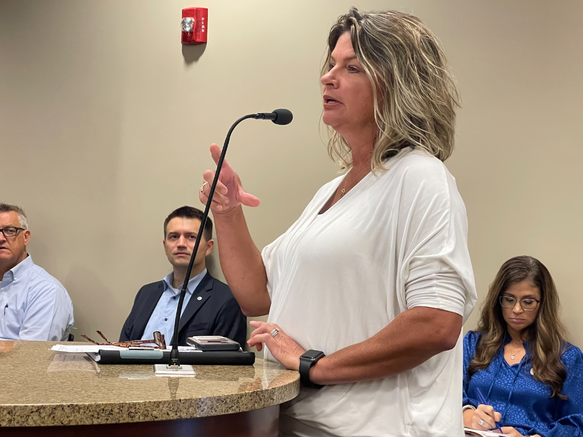 Northport City Engineer Tera Tubbs addresses the Northport City Council Monday evening during its regular meeting