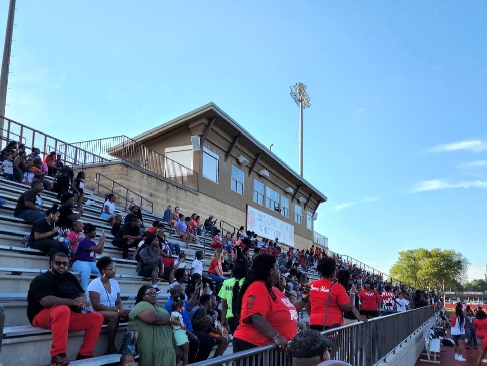 The crowd at a Central High School football scrimmage this year