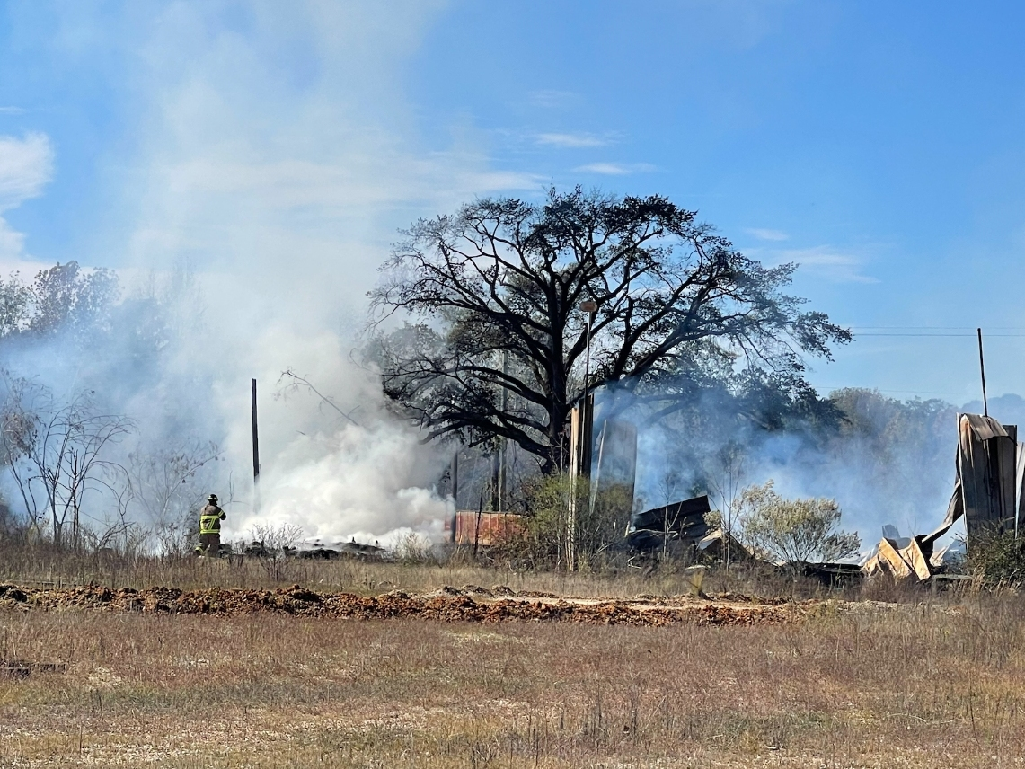 Smoke could be seen for miles as crews battled the fire. 