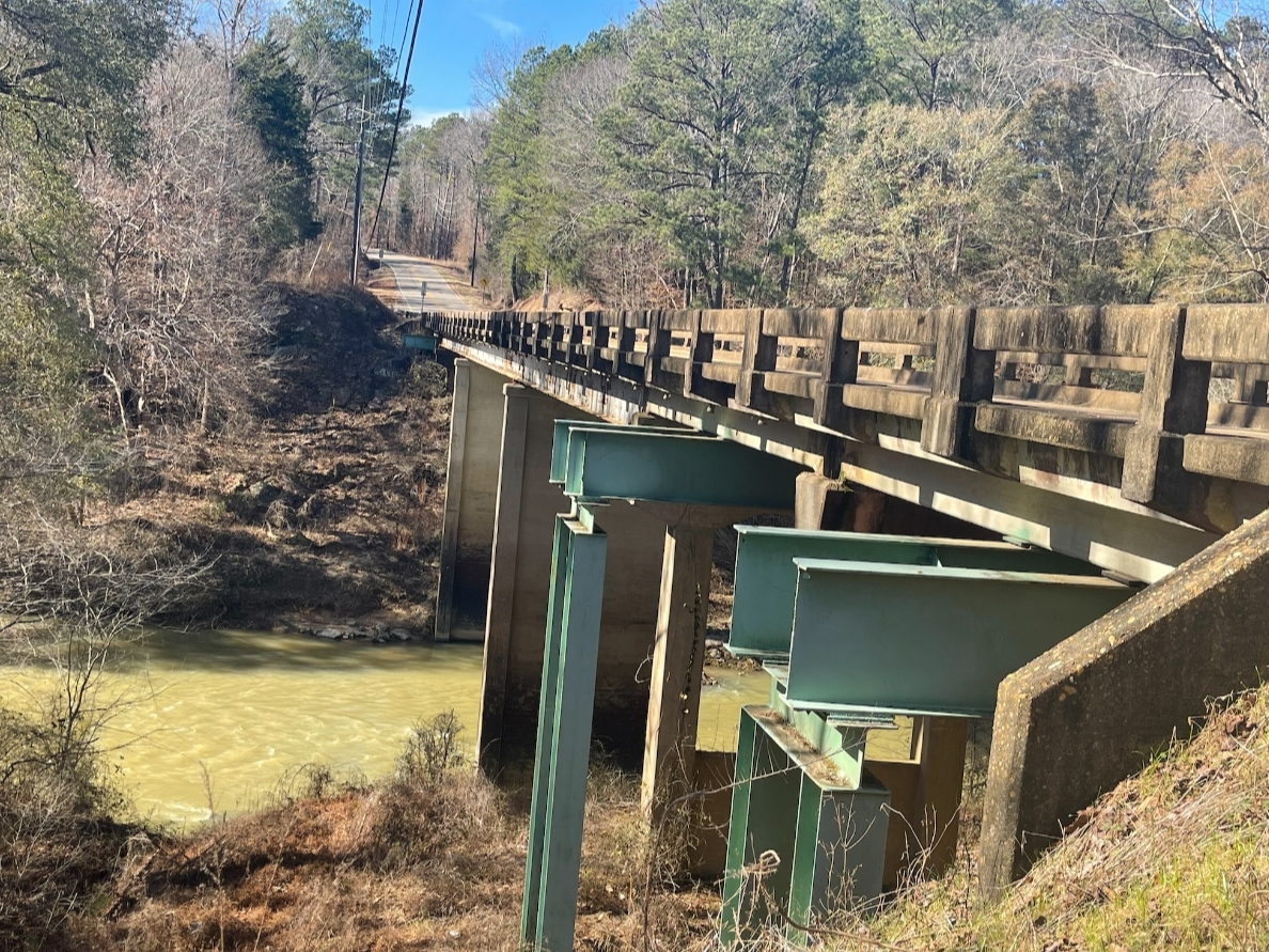 The Northside Road bridge spans North River in Tuscaloosa County