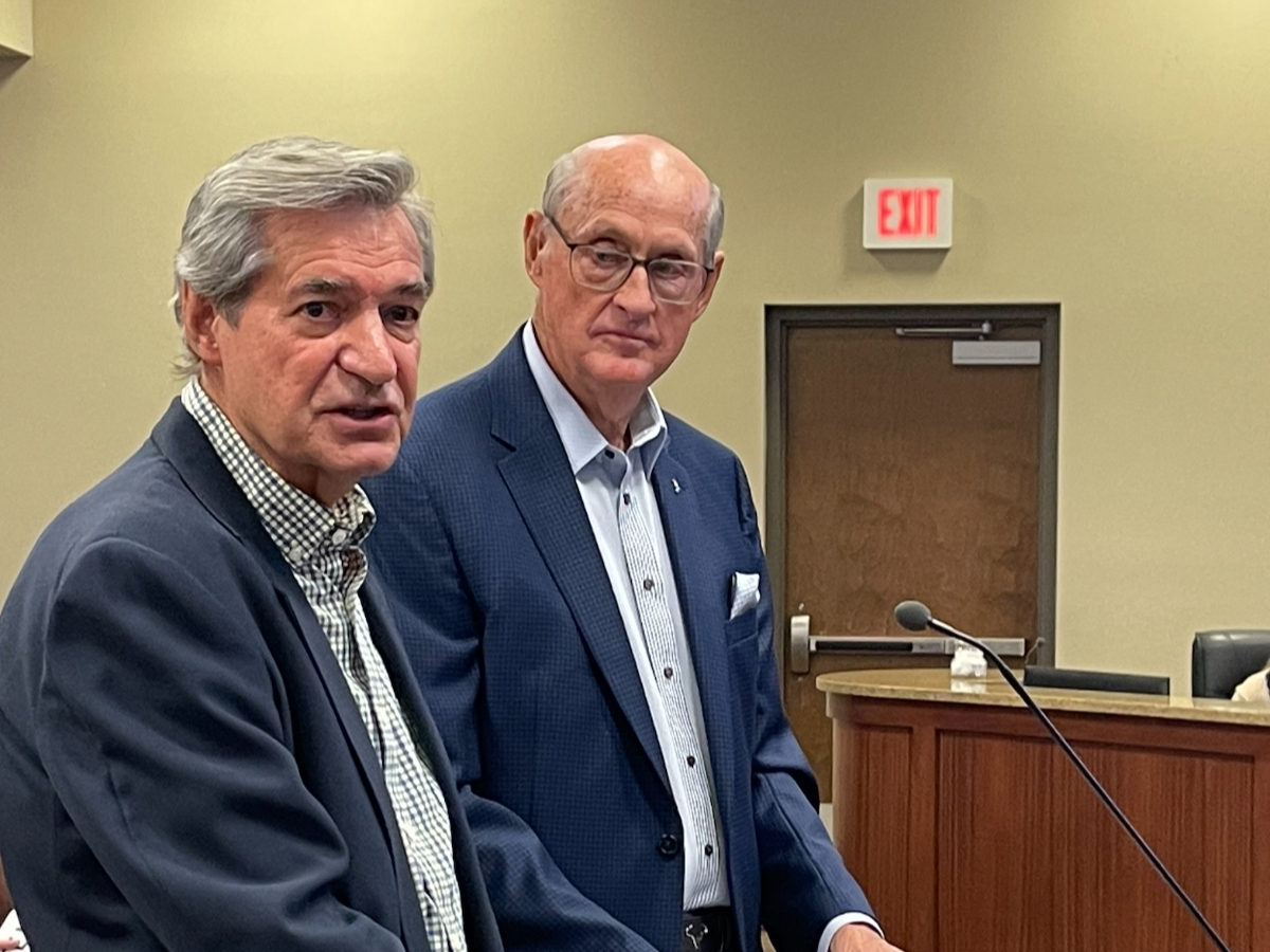 Dr. John Waits, left, and Freedom Farm Board Chair Weldon Cole