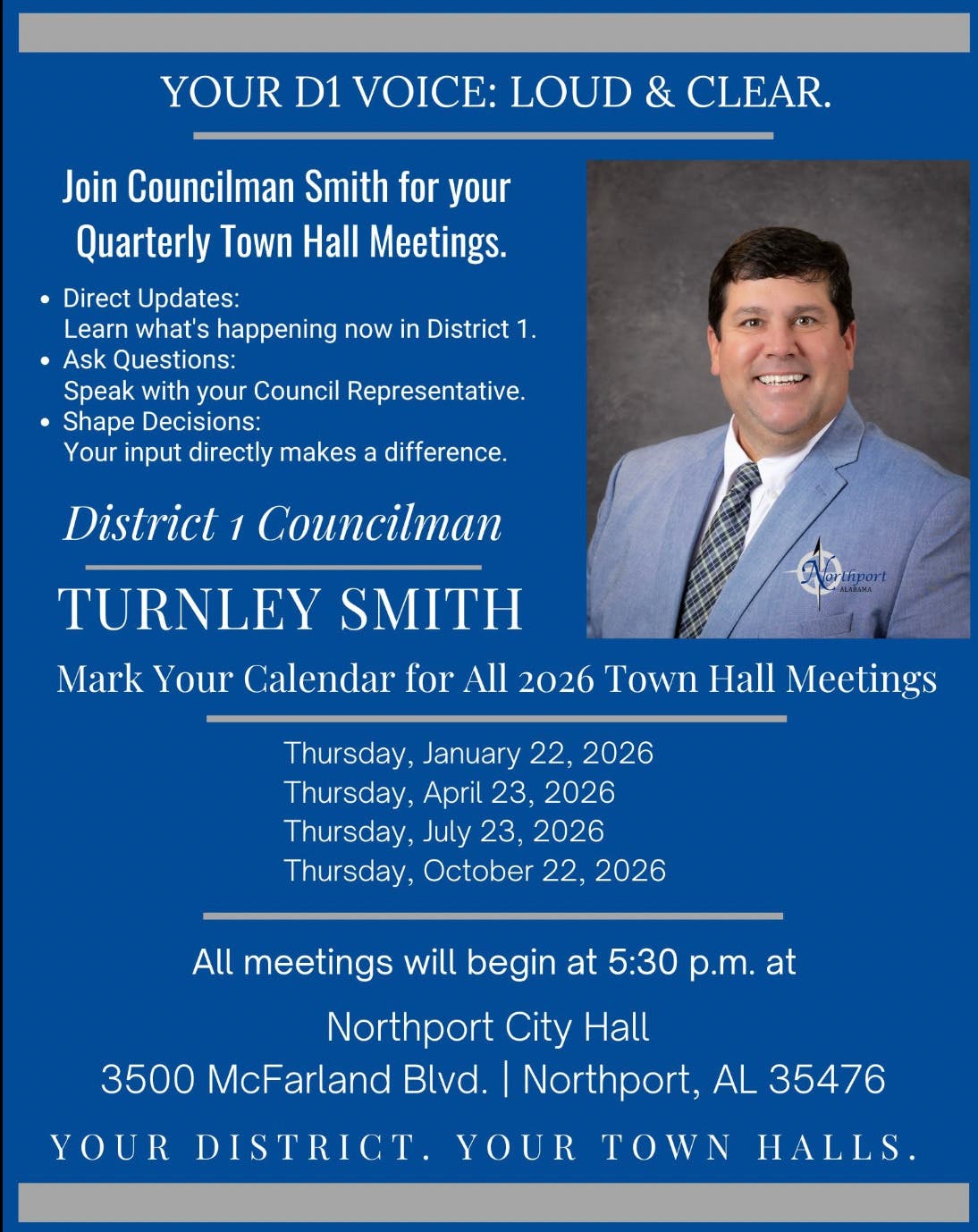 District 1 Town Hall Meeting with Northport Councilman Turnley Smith