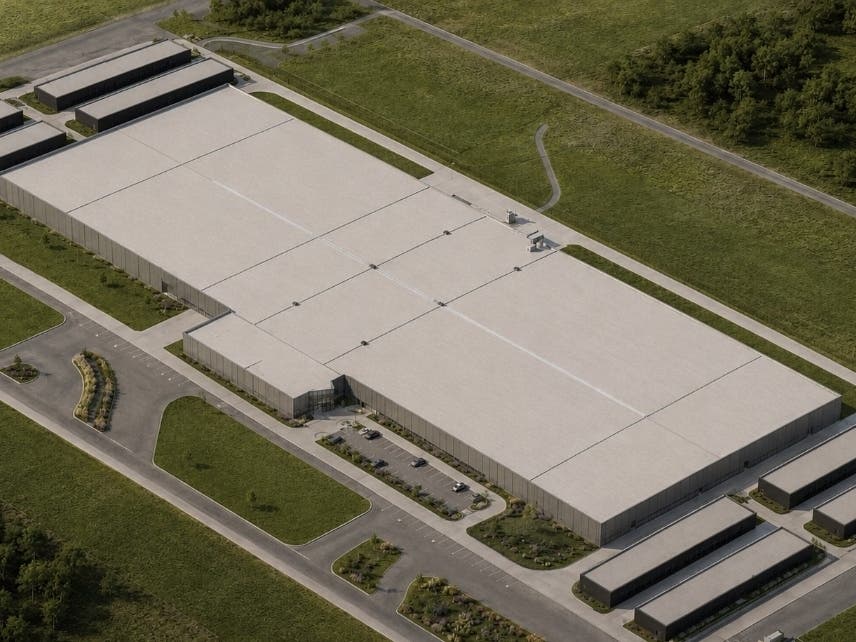 A rendering of the planned data center.