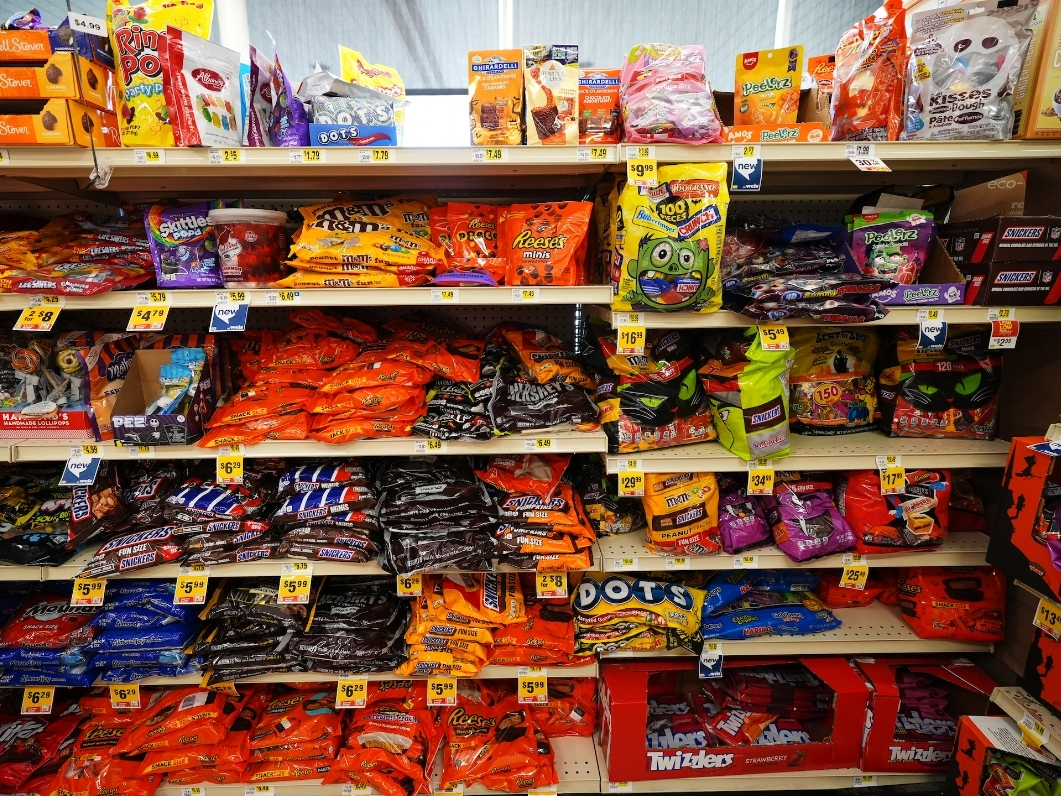 Halloween candy is displayed for sale at a Weis Markets grocery store, Thursday, Oct. 22, 2026, in Dundalk, Md