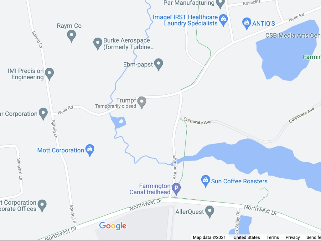 The site of the Sept. 2 plane crash in Farmington.