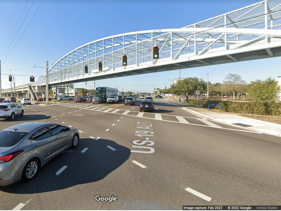 One banner hung from the Pinellas Trail overpass at Tyrone Boulevard and Park Street read, “End abortion. Save white babies.”
