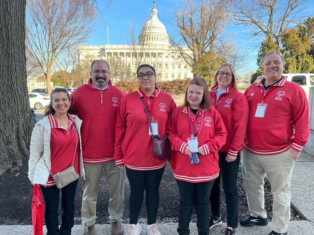 The delegation from Enfield High School met with lawmakers in the nation's capital last week.