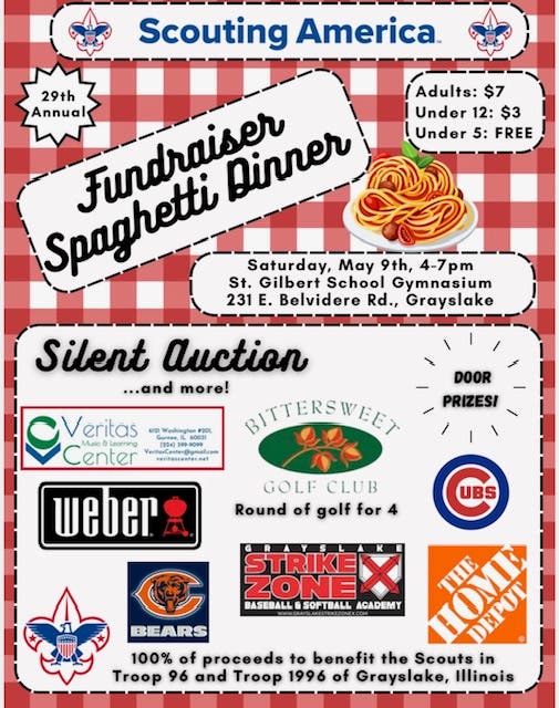 Scouts BSA Troops 96 & 1996 2026 Spaghetti Dinner Fundraiser